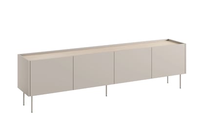 TV stolek Desin 220 cm se 2 skrytými zásuvkami - kašmír / dub nagano