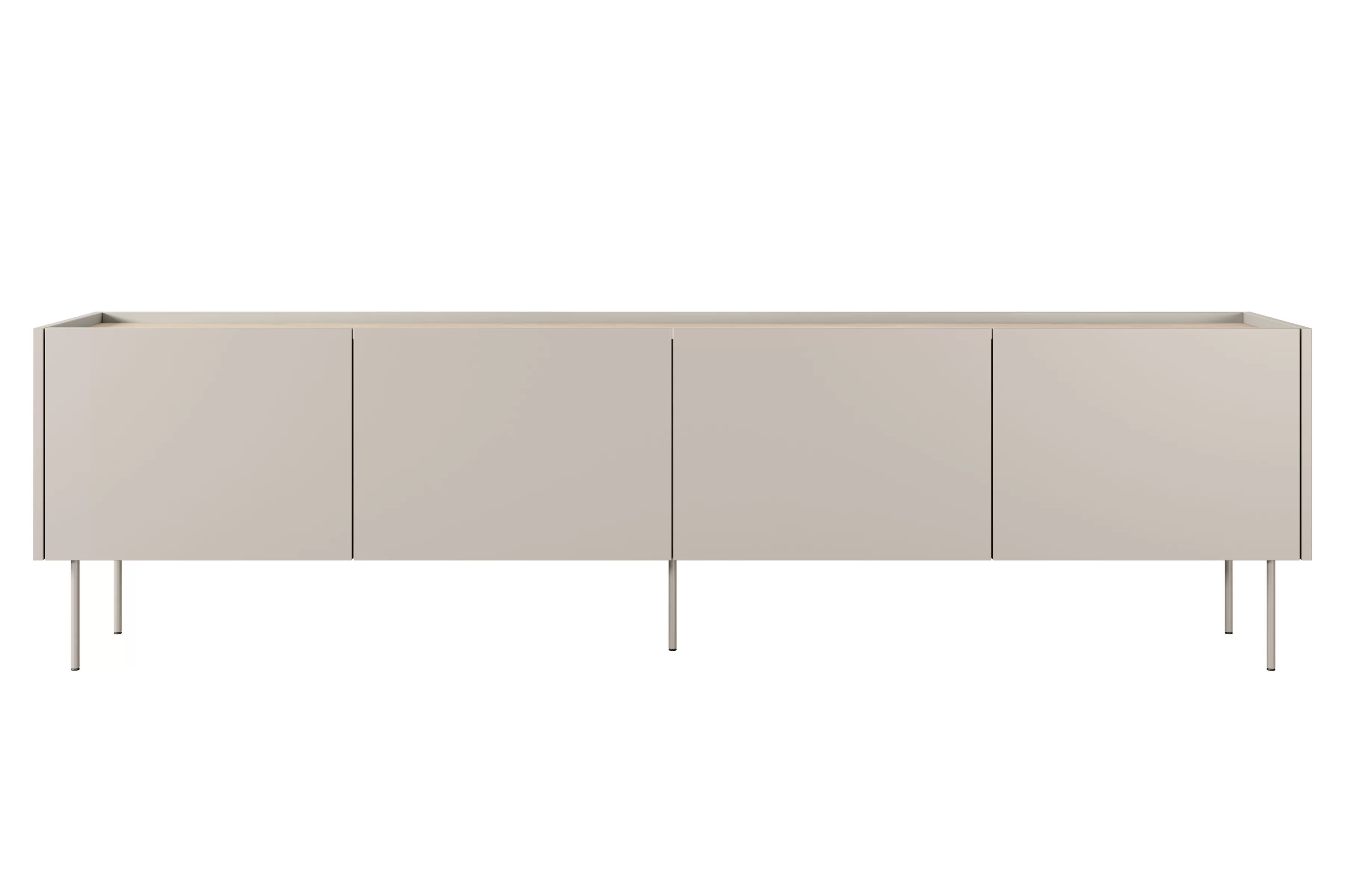 TV stolík Desin 220 cm s 2 skrytými zásuvkami - kašmír / dub nagano TV skrinka Desin 220 cm z 2 ukrytymi zásuvkami - kašmír / Dub nagano