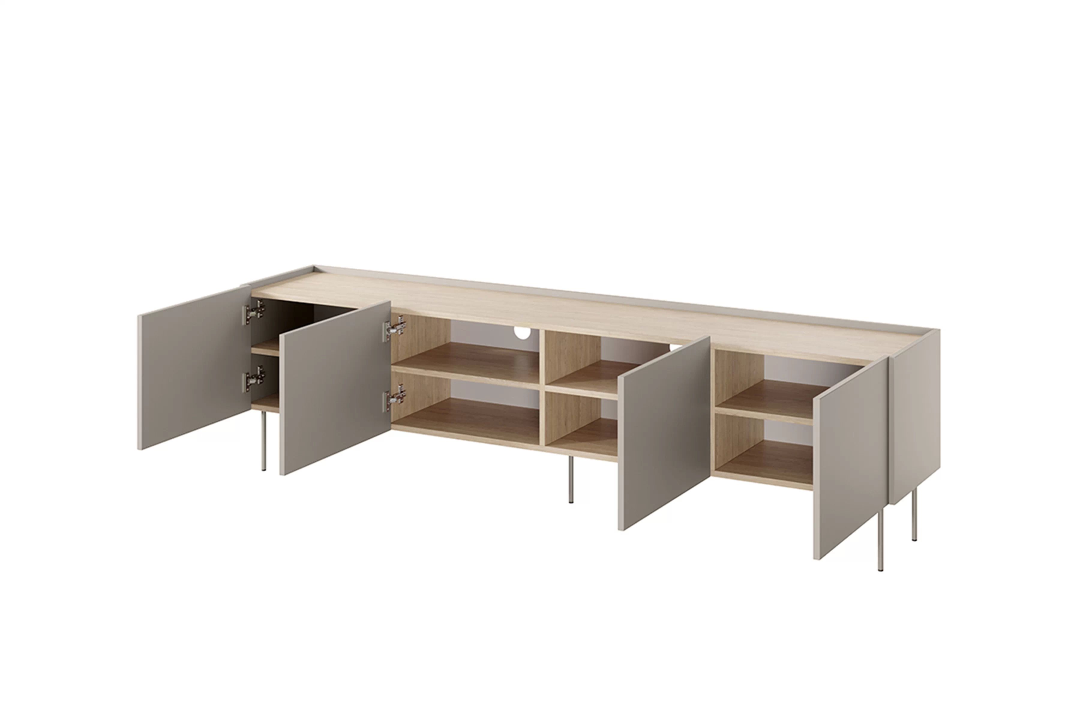 TV skrinka Desin na kovových nohách 220 cm - kašmír / dub nagano TV skrinka Desin na kovových nohách 220 cm - kašmír / Dub nagano