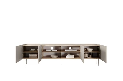 TV skrinka Desin na kovových nohách 220 cm - kašmír / dub nagano TV skrinka Desin na kovových nohách 220 cm - kašmír / Dub nagano