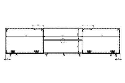 TV skříňka Loftia Mini 160 cm - dub artisan / černý mat TV skříňka Loftia Mini - artisan/Černý mat 