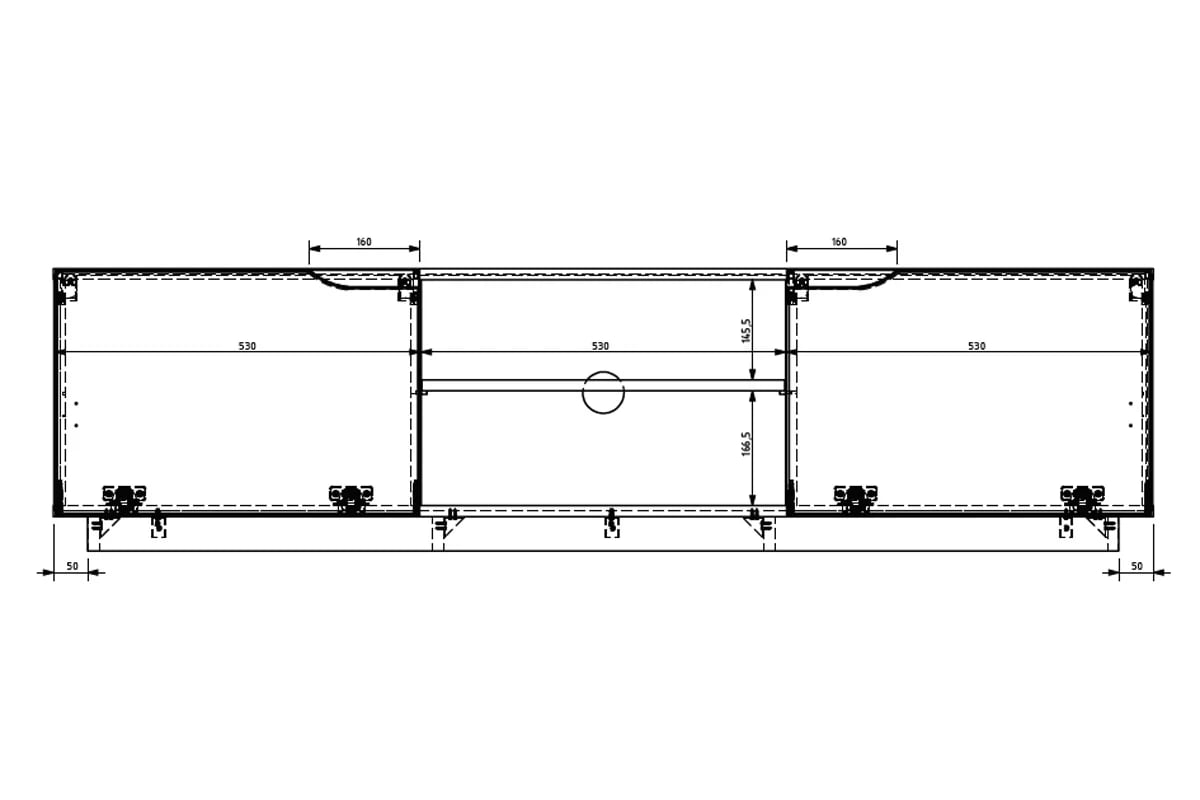 TV skříňka Loftia Mini 160 cm - dub artisan / černý mat TV skříňka Loftia Mini - artisan/Černý mat 