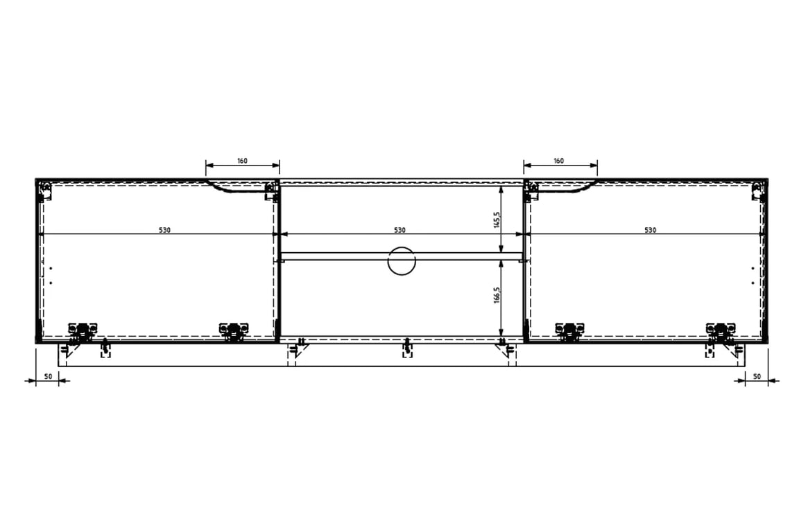 TV skříňka Loftia Mini 160 cm - dub artisan / černý mat TV skříňka Loftia Mini - artisan/Černý mat 