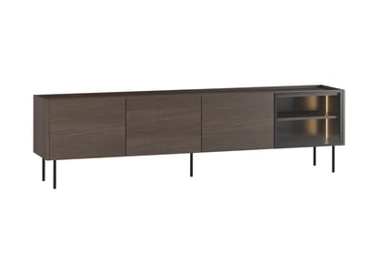 RTV skrinka Dunari 220 cm s kovovými nohami - dub dunin