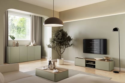 TV stolík Elivo 170 cm - eukalyptus / dub baltic dune TV skrinka Elivo 170 cm - eukaliptus / Dub baltic dune