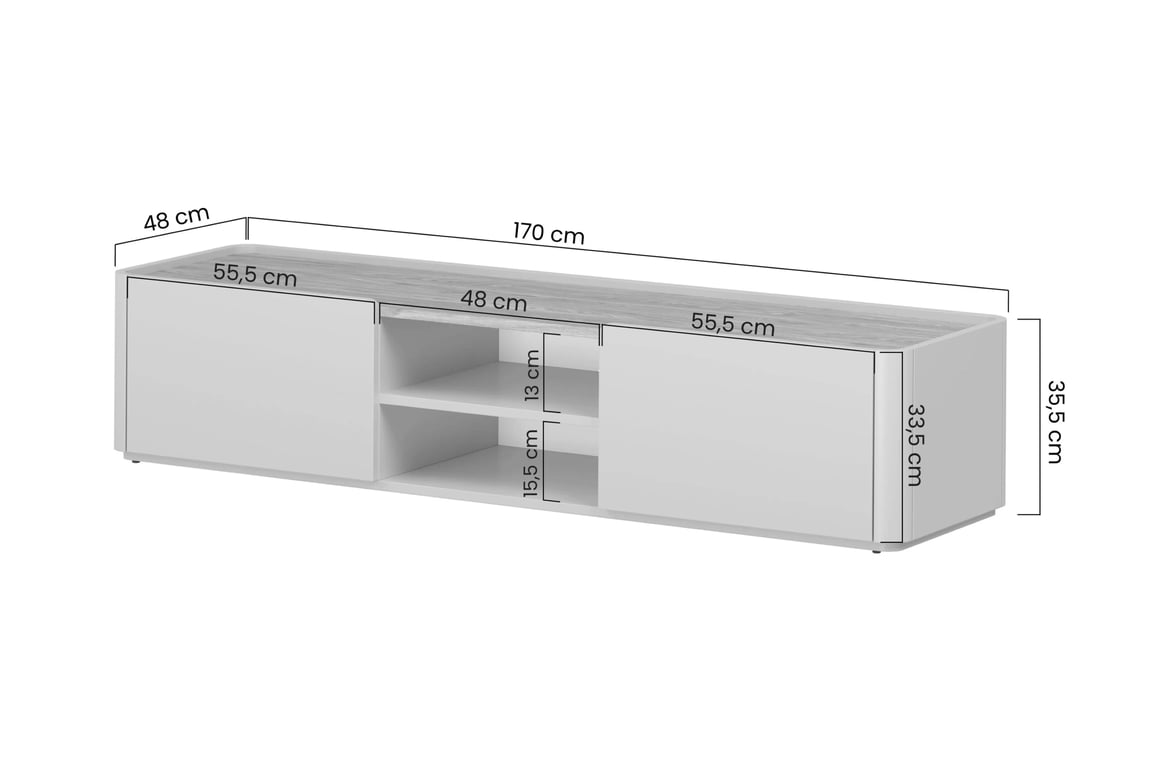 TV stolík Elivo 170 cm - eukalyptus / dub baltic dune TV skrinka Elivo 170 cm - eukaliptus / Dub baltic dune