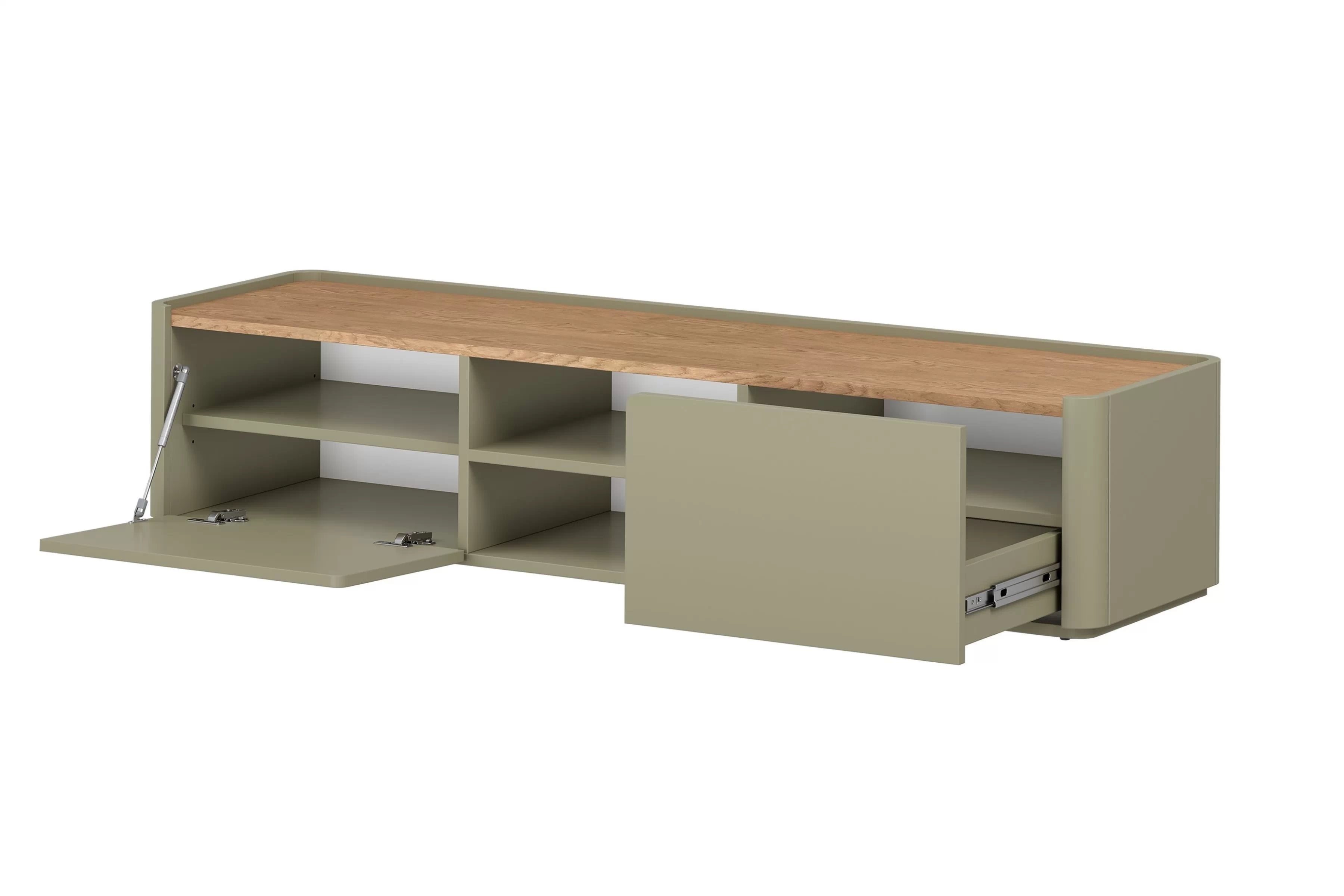 TV stolík Elivo 170 cm so zásuvkou - eukalyptus / dub baltic dune TV skrinka Elivo 170 cm - eukaliptus / Dub baltic dune