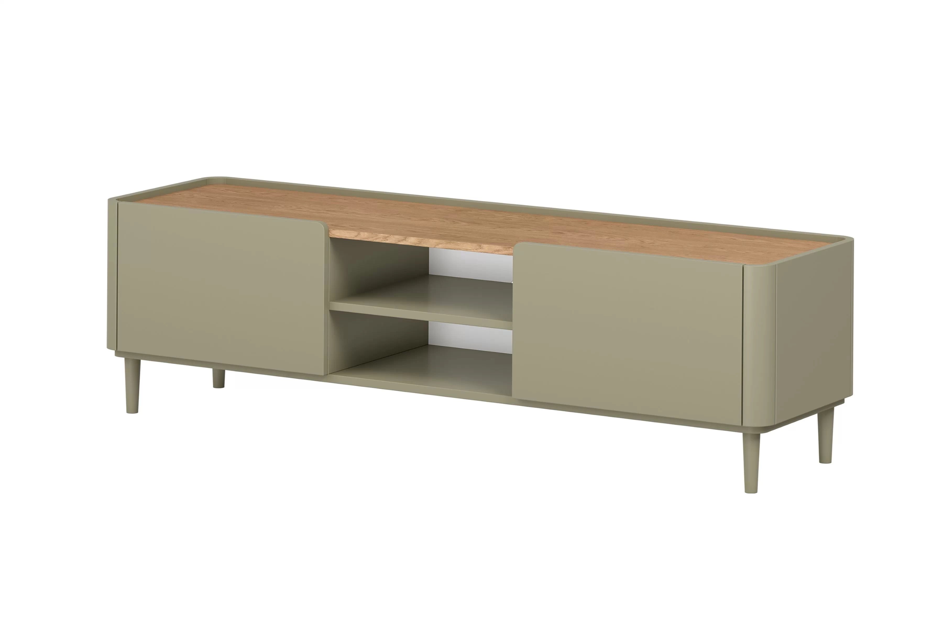 TV stolík Elivo 170 cm na nožičkách - eukalyptus / dub baltic dune TV skrinka Elivo 170 cm na nôžkach - eukaliptus / Dub baltic dune