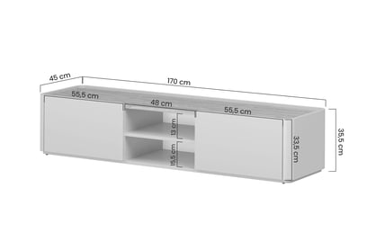 TV stolík Elivo 170 cm so zásuvkou - eukalyptus / dub baltic dune TV skrinka Elivo 170 cm z szuflada - eukaliptus / Dub baltic dune