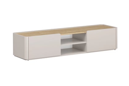 TV stolík Elivo 170 cm so zásuvkou - kašmír / olejovaný dub