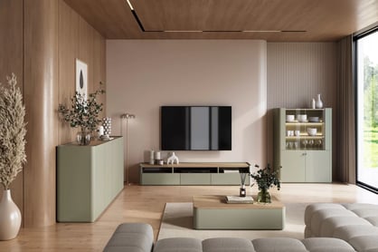 TV stolík Elivo 200 cm - eukalyptus / dub baltic dune TV skrinka Elivo 200 cm - eukaliptus / Dub baltic dune