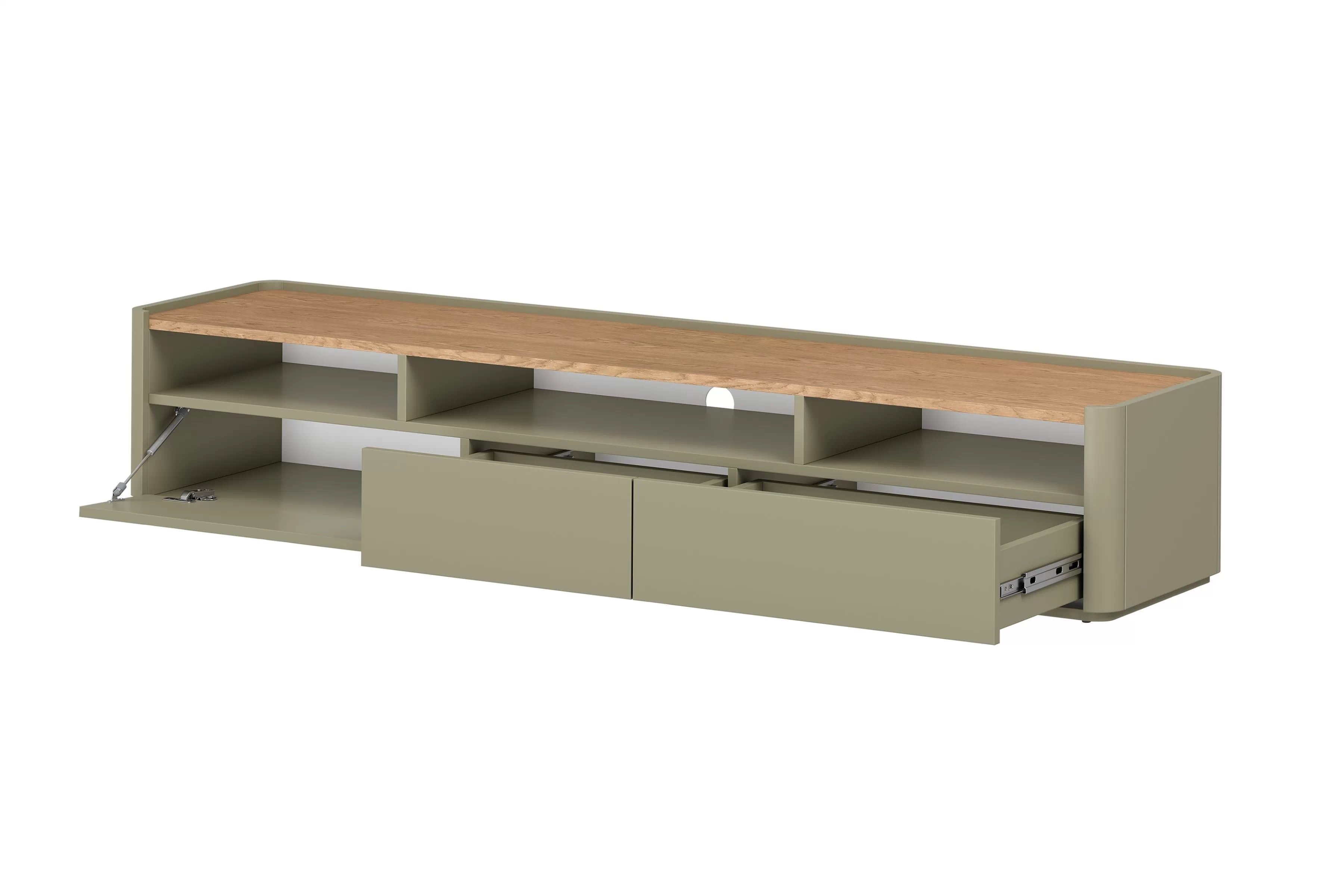 TV stolek Elivo 200 cm - eukalyptus / dub baltic dune skříňka RTV Elivo 200 cm - eukaliptus / dub baltic dune