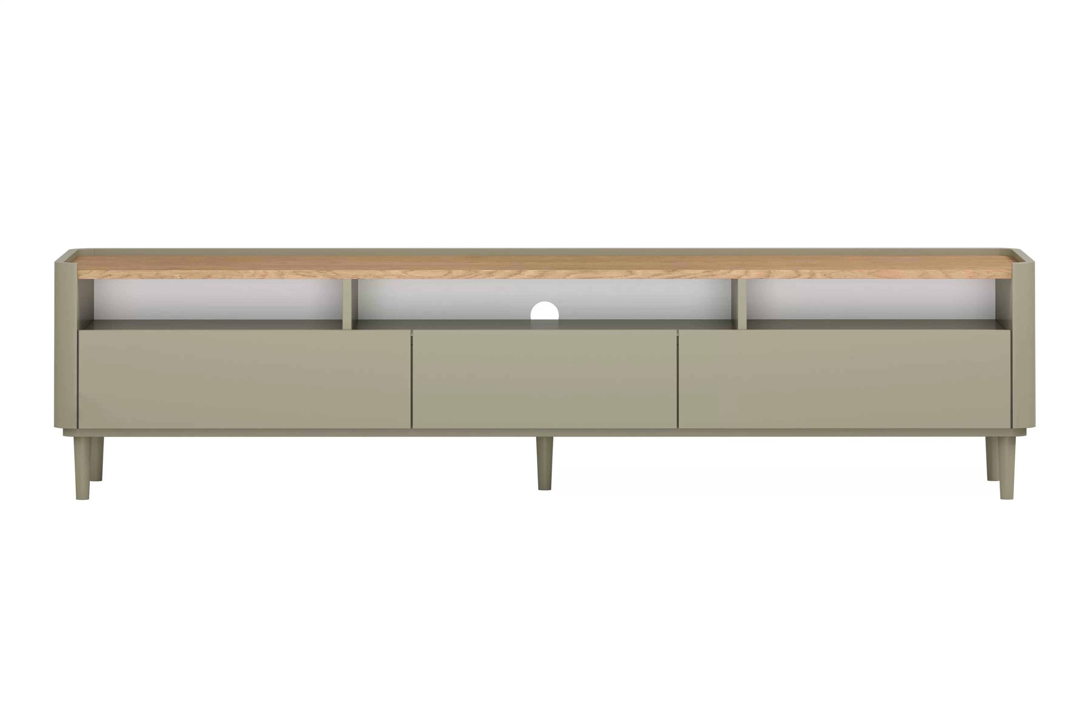 TV stolík Elivo 200 cm na nožičkách - eukalyptus / dub baltic dune TV skrinka Elivo 200 cm na nôžkach - eukaliptus / Dub baltic dune