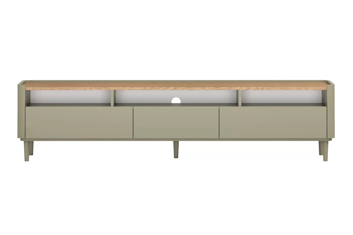 TV stolík Elivo 200 cm na nožičkách - eukalyptus / dub baltic dune TV skrinka Elivo 200 cm na nôžkach - eukaliptus / Dub baltic dune