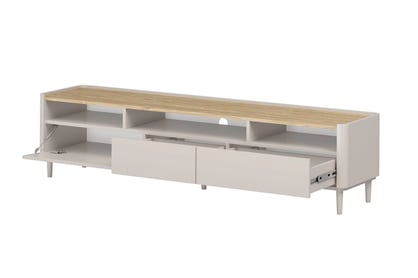 TV stolík Elivo 200 cm na nožičkách - kašmír / olejovaný dub TV skrinka Elivo 200 cm na nôžkach - kašmír / Dub olejowany