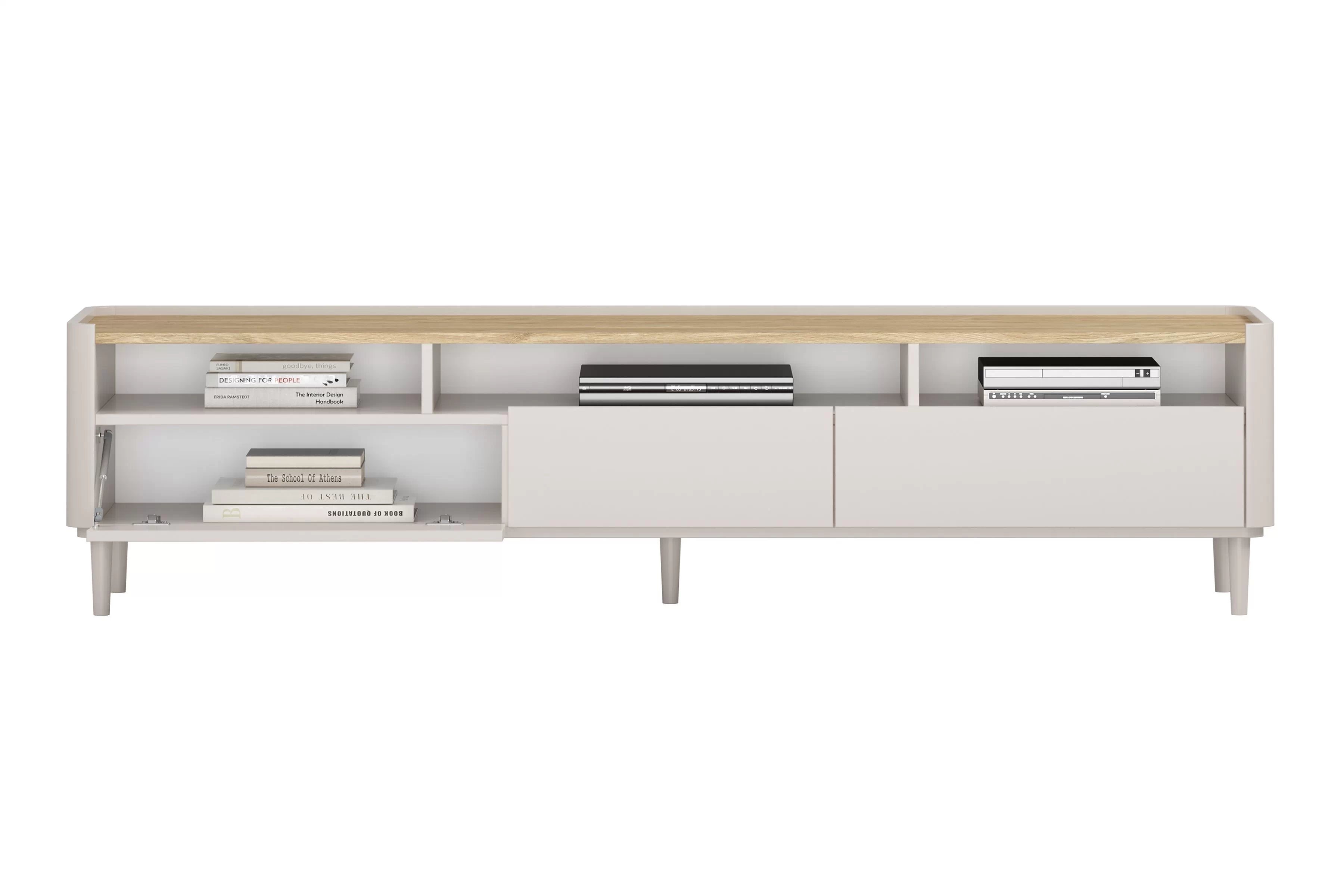 TV stolík Elivo 200 cm na nožičkách - kašmírová / dub olejovaný TV skrinka Elivo 200 cm na nôžkach - kašmír / Dub olejowany