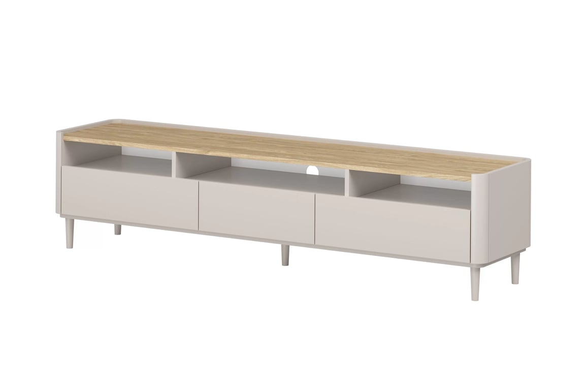 TV stolík Elivo 200 cm na nožičkách - kašmír / olejovaný dub TV skrinka Elivo 200 cm na nôžkach - kašmír / Dub olejowany