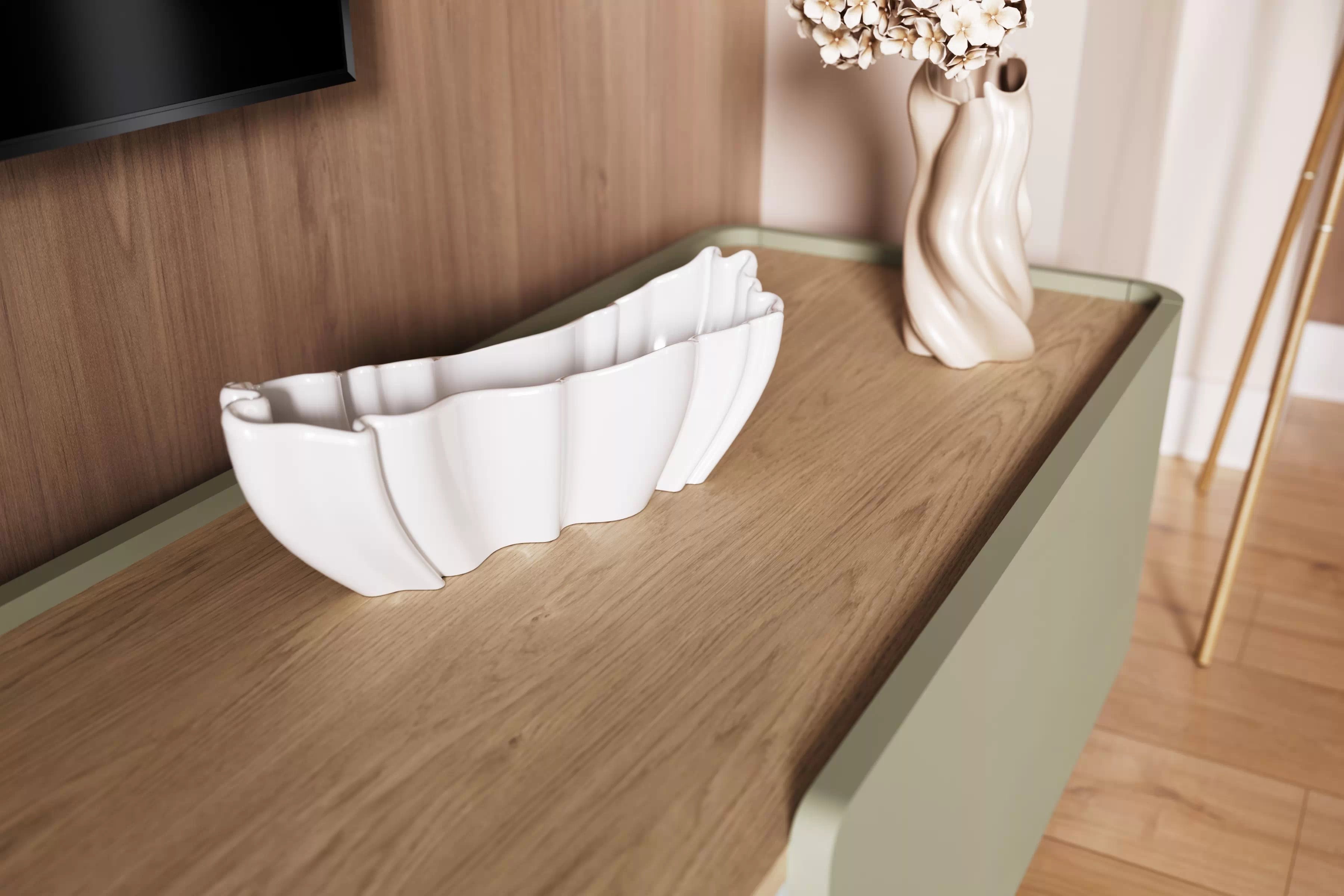 TV stolík Elivo 220 cm so zásuvkou - eukalyptus / dub baltic dune TV skrinka Elivo 220 cm - eukaliptus / Dub baltic dune