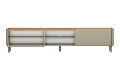 TV stolík Elivo 220 cm na nožičkách - eukalyptus / dub baltic dune TV skrinka Elivo 220 cm na nôžkach - eukaliptus / Dub baltic dune