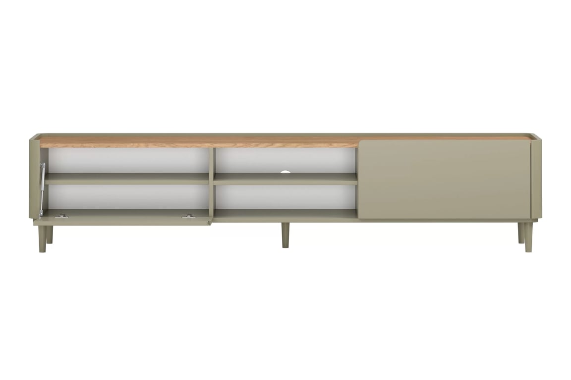 TV stolík Elivo 220 cm na nožičkách - eukalyptus / dub baltic dune TV skrinka Elivo 220 cm na nôžkach - eukaliptus / Dub baltic dune