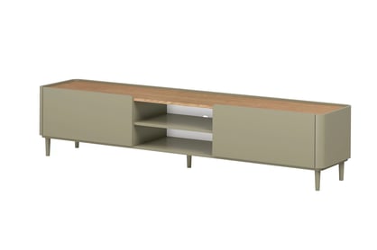 skříňka RTV Elivo 220 cm na nožkách - eukaliptus / dub baltic dune