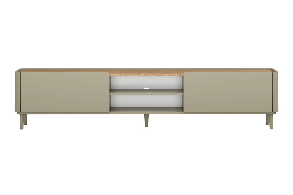 TV stolík Elivo 220 cm na nožičkách - eukalyptus / dub baltic dune TV skrinka Elivo 220 cm na nôžkach - eukaliptus / Dub baltic dune
