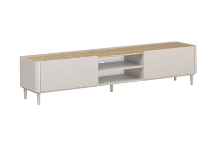 TV stolek Elivo 220 cm na nožkách - kašmírová / dub olejovaný