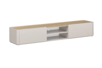 TV stolík Elivo 220 cm so zásuvkou - kašmír / olejovaný dub
