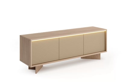 TV skříňka Erini 154 cm třídveřová - bolivar naturalní / cappuccino