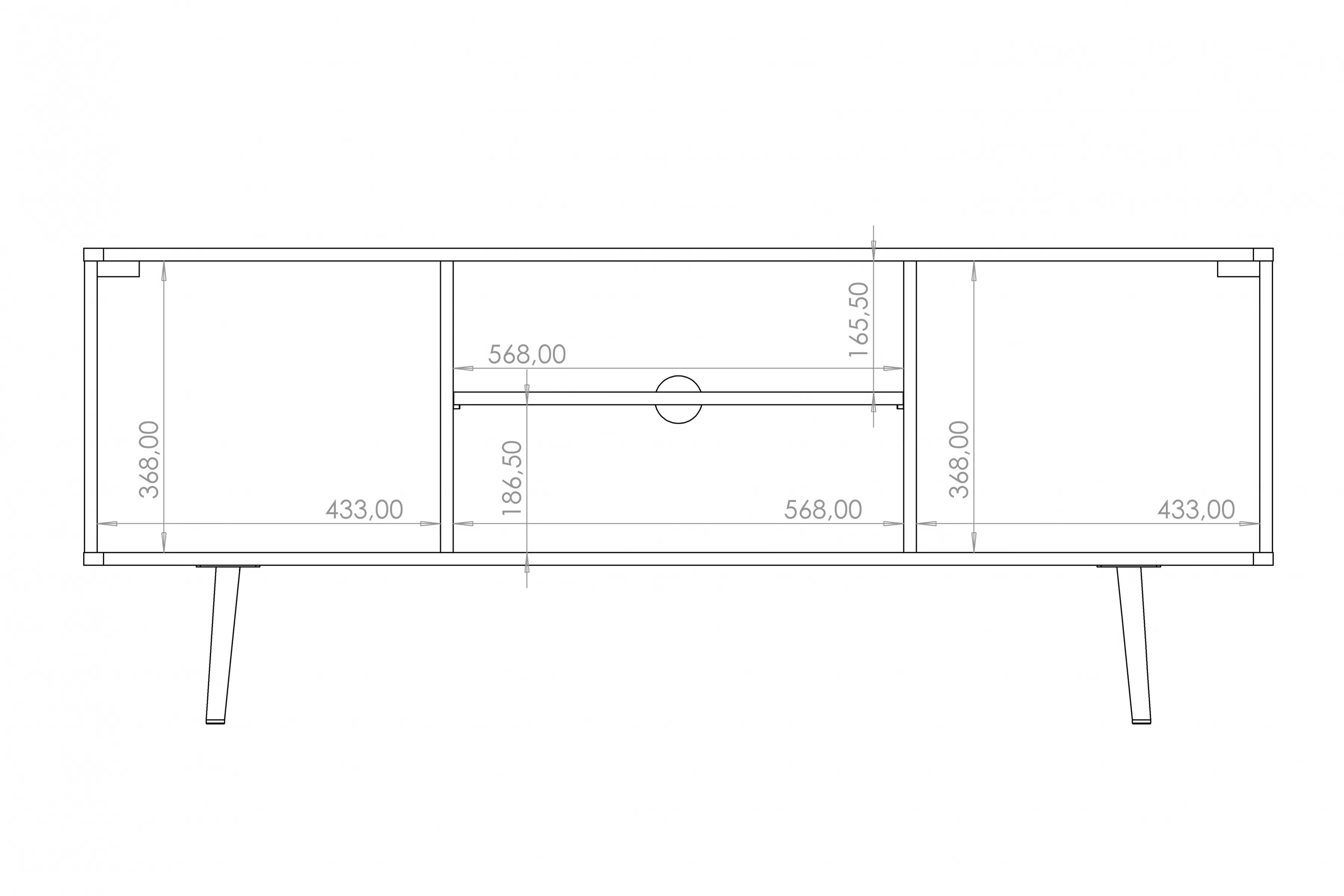 TV stolek Eterio 150 cm - captains deck / černý grafit skříňka RTV Eterio 150 cm - captains deck / černá grafit