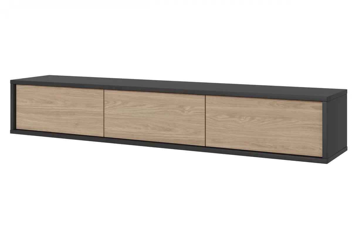 TV stolík Frida 180 cm - antracitová / dub olejovaný TV skrinka Frida 38 - 180 cm - Antracytová / Dub olejowany