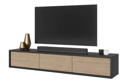TV stolík Frida 180 cm - antracit / olejovaný dub TV skrinka Frida 38 - 180 cm - Antracytová / Dub olejowany