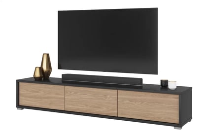 TV stolík Frida 180 cm - antracit / olejovaný dub TV skrinka Frida 38 - 180 cm - Antracytová / Dub olejowany