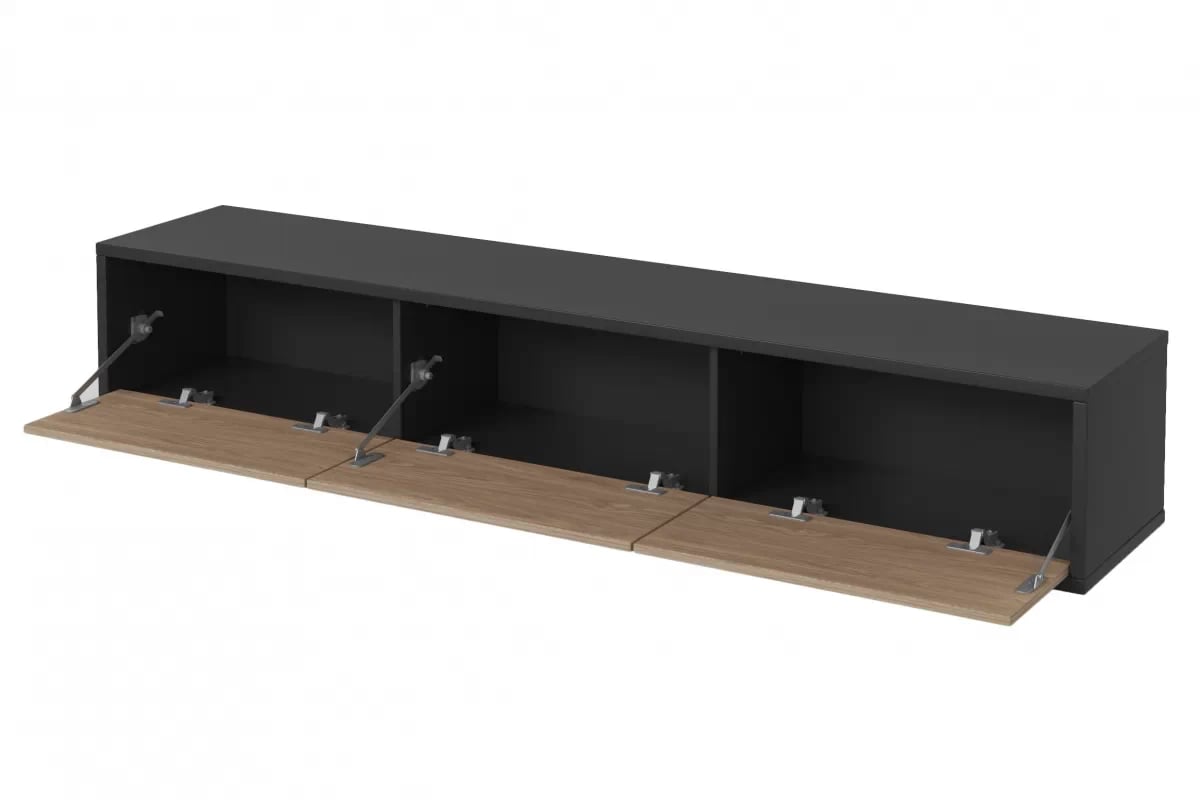 TV stolík Frida 180 cm - antracitová / dub olejovaný TV skrinka Frida 38 - 180 cm - Antracytová / Dub olejowany