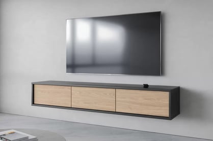 TV stolík Frida 180 cm - antracit / olejovaný dub TV skrinka Frida 38 - 180 cm - Antracytová / Dub olejowany