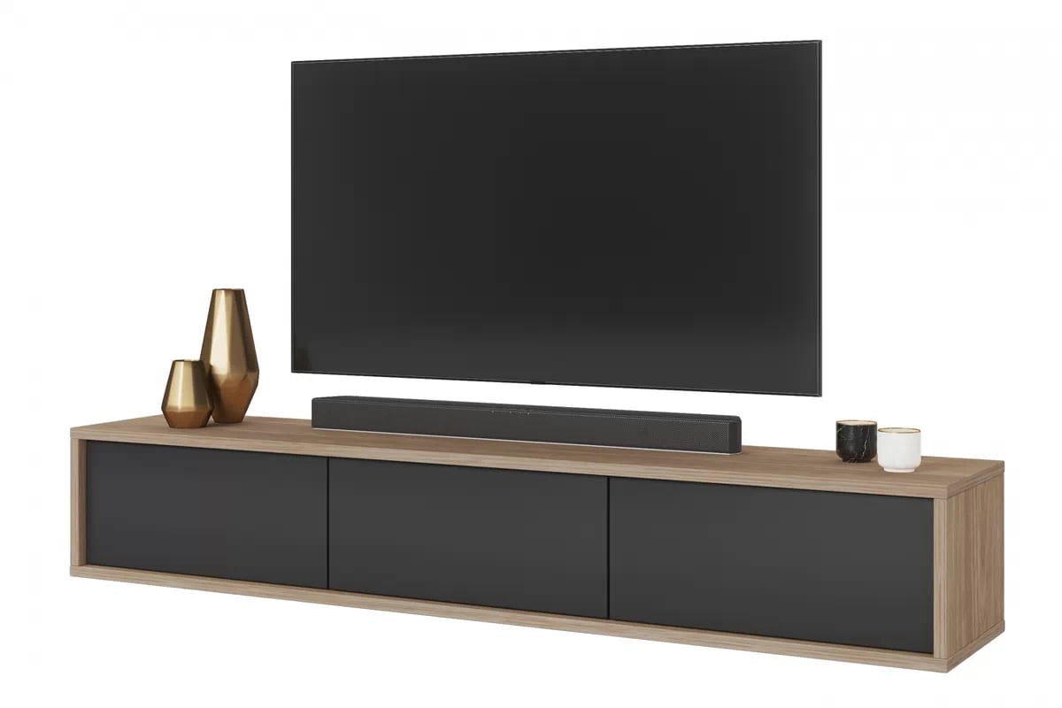 TV stolík Frida 180 cm - dub olejovaný / antracitová TV skrinka Frida 38 - 180 cm - Dub olejowany / Antracytová