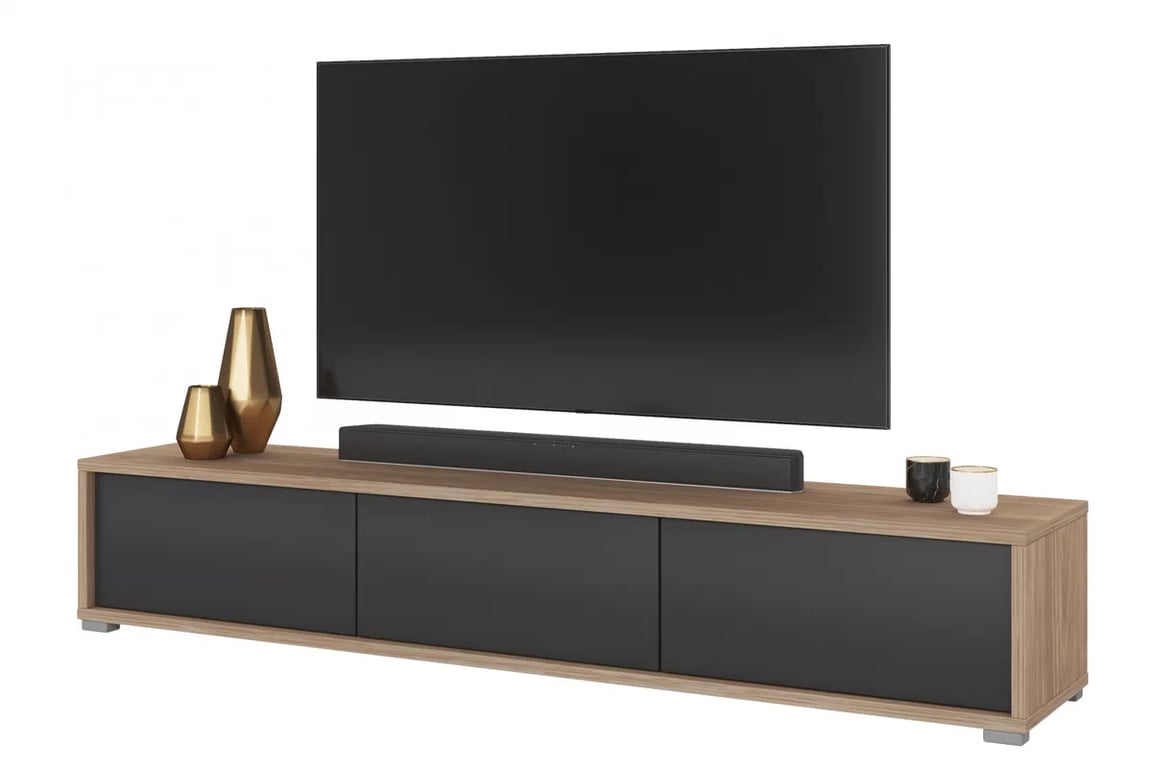 TV stolík Frida 180 cm - olejovaný dub / antracit TV skrinka Frida 38 - 180 cm - Dub olejowany / Antracytová
