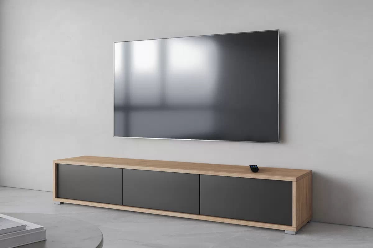 TV stolík Frida 180 cm - dub olejovaný / antracitová TV skrinka Frida 38 - 180 cm - Dub olejowany / Antracytová