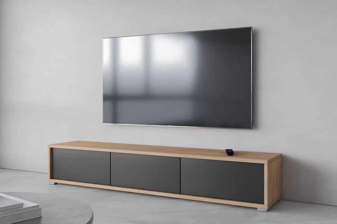 TV stolík Frida 180 cm - olejovaný dub / antracit TV skrinka Frida 38 - 180 cm - Dub olejowany / Antracytová