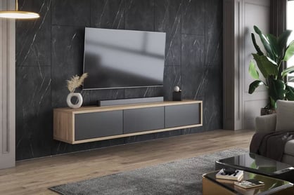 TV stolík Frida 180 cm - olejovaný dub / antracit TV skrinka Frida 38 - 180 cm - Dub olejowany / Antracytová