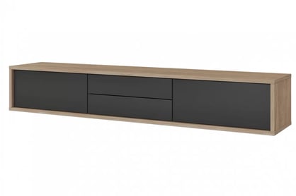 TV stolík Frida 180 cm so zásuvkami - olejovaný dub / antracit