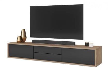 TV stolík Frida 180 cm so zásuvkami - olejovaný dub / antracit TV skrinka Frida 39 so zásuvkami 180 cm - Dub olejowany / Antracytová