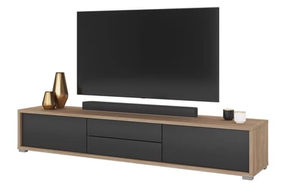 TV stolík Frida 180 cm so zásuvkami - olejovaný dub / antracit TV skrinka Frida 39 so zásuvkami 180 cm - Dub olejowany / Antracytová
