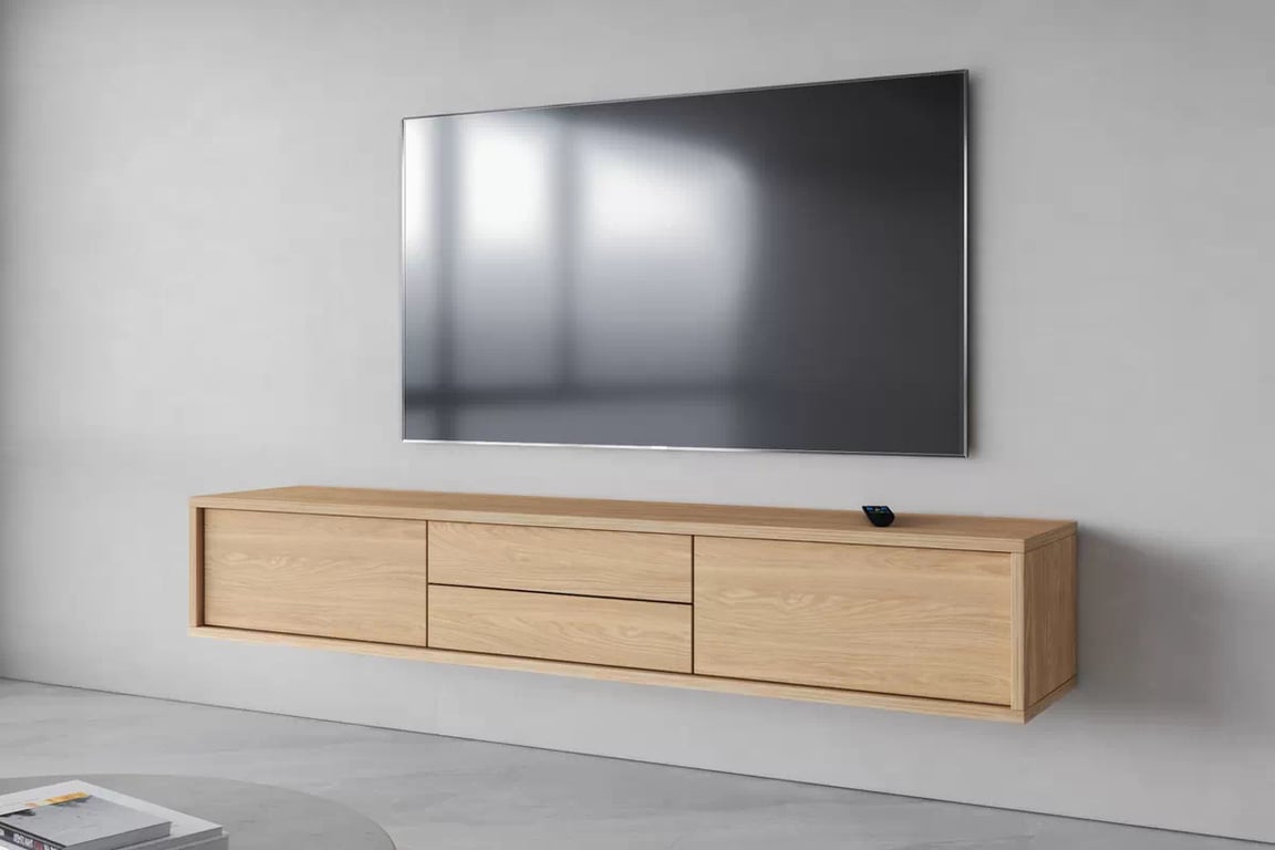 TV stolík Frida 180 cm so zásuvkami - olejovaný dub TV skrinka Frida 39 so zásuvkami 180 cm - Dub olejowany