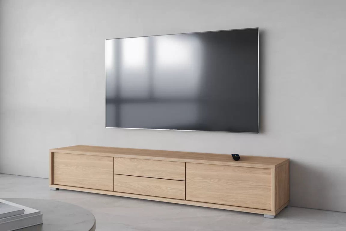 TV stolík Frida 180 cm so zásuvkami - olejovaný dub TV skrinka Frida 39 so zásuvkami 180 cm - Dub olejowany