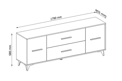 TV skříňka Frida TV2D2S - shirin walnut TV skříňka 