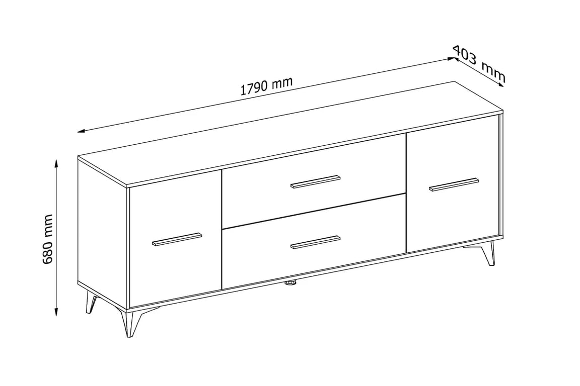 TV skříňka Frida TV2D2S - shirin walnut TV skříňka 