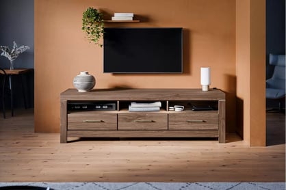 TV stolík German 200 cm - dub stirling TV skrinka German so zásuvkami 200 cm - Dub stirling