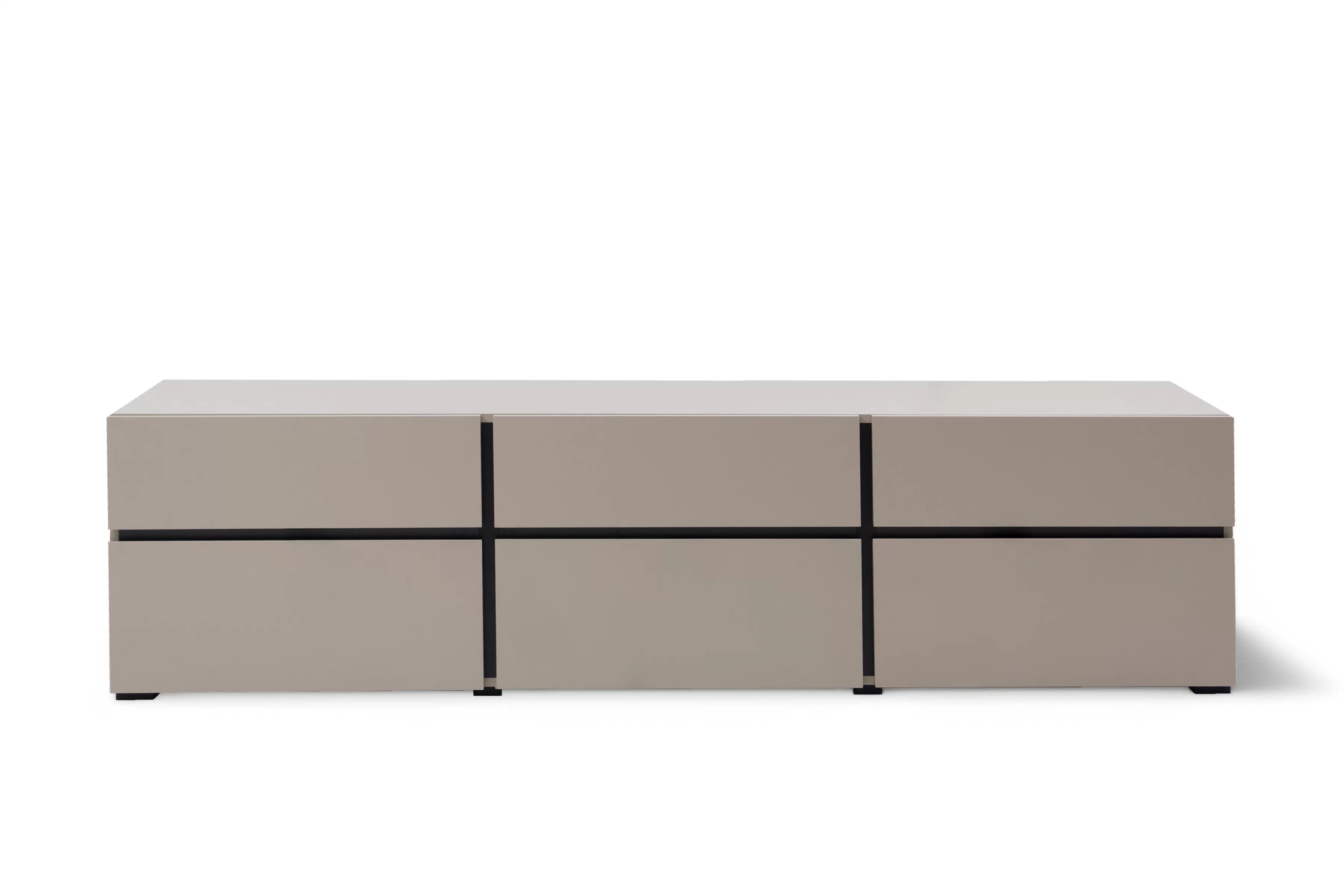 TV stolík Cross 180 cm s 3 zásuvkami - congo / čierna TV skrinka Gramon 180 cm so zásuvkami - congo / Čierny