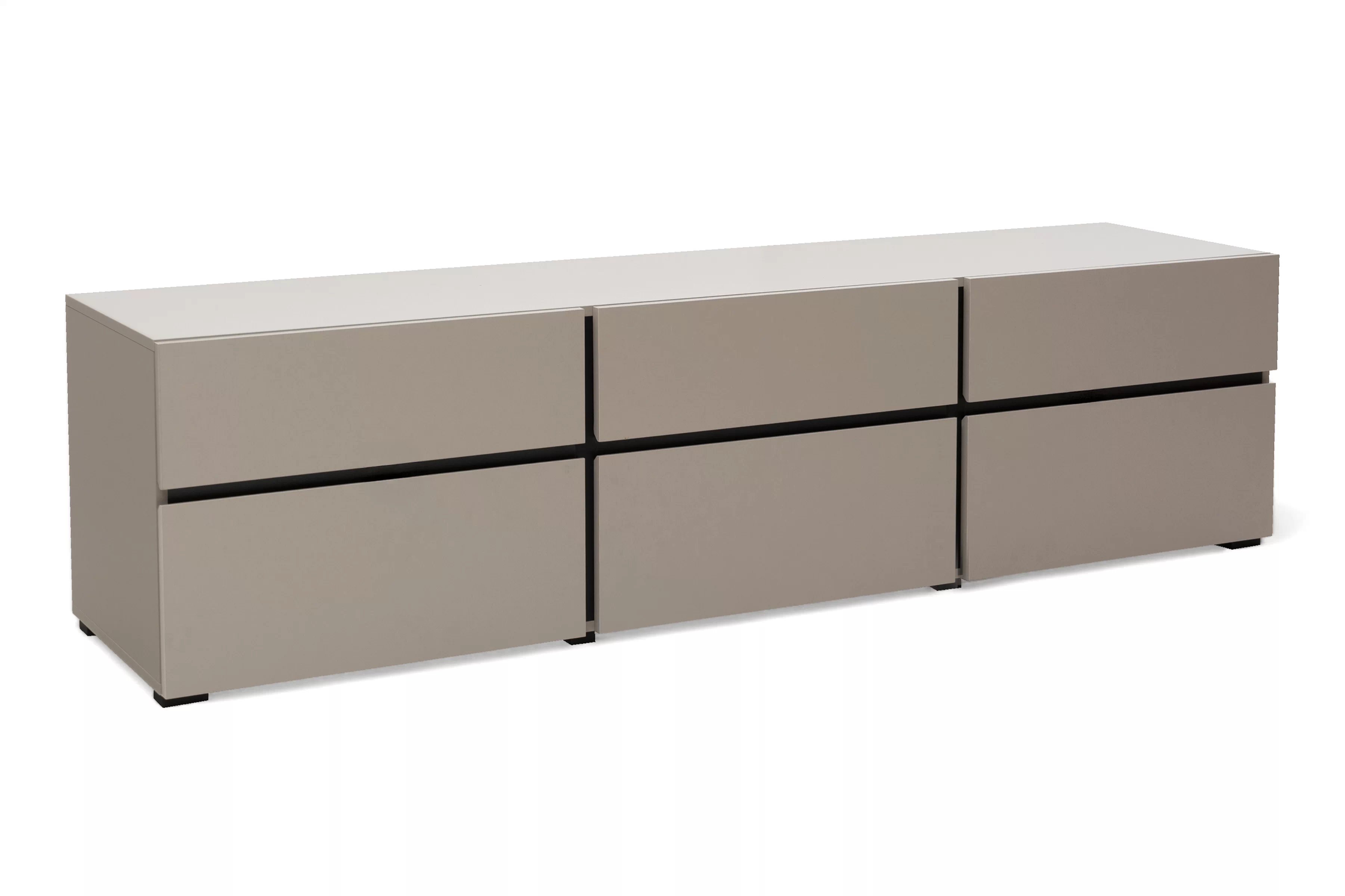 TV stolík Cross 180 cm s 3 zásuvkami - congo / čierna TV skrinka Gramon 180 cm so zásuvkami - congo / Čierny